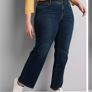 Lane Bryant Curvy Fit High Rise Boot Cut Jeans Dark Wash